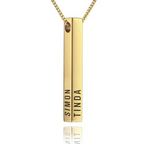 ESSENZA NECKLACE - PERSONLIGT GRAVERAT 3D HALSBAND (GULD)