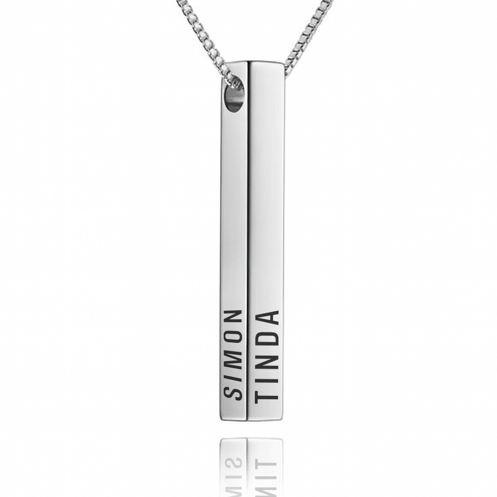 ESSENZA NECKLACE - PERSONLIGT GRAVERAT 3D HALSBAND (SILVER)