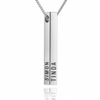 ESSENZA NECKLACE - PERSONLIGT GRAVERAT 3D HALSBAND (SILVER)