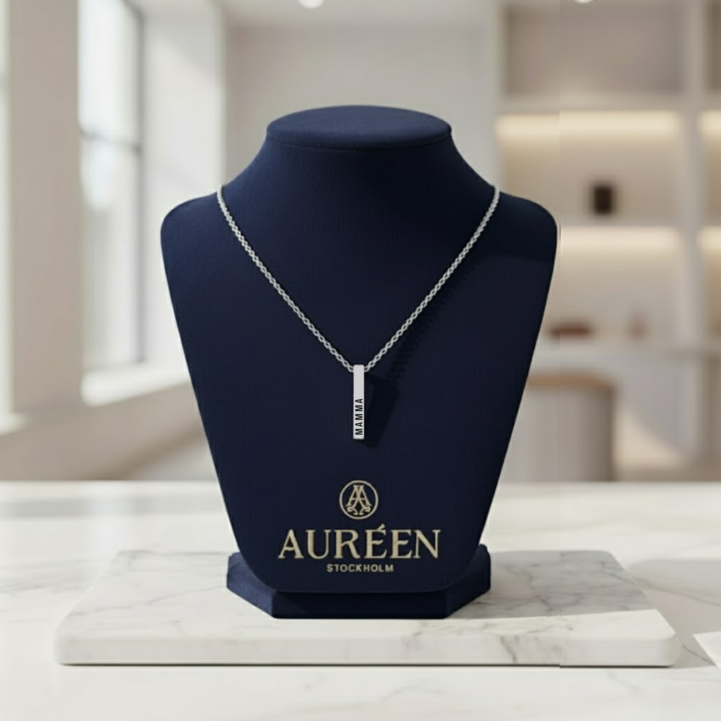 ESSENZA NECKLACE - PERSONLIGT GRAVERAT 3D HALSBAND (SILVER)